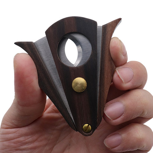 便携雪茄剪刀 木质雪茄剪刀雪茄刀 双刃木纹雪茄剪刀厂家批发