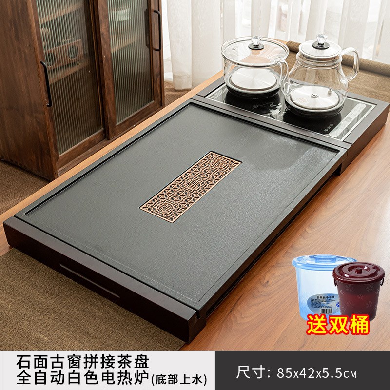 全自动茶盘家用仿乌金石茶台一体茶具套装烧水实木盘功夫西辰