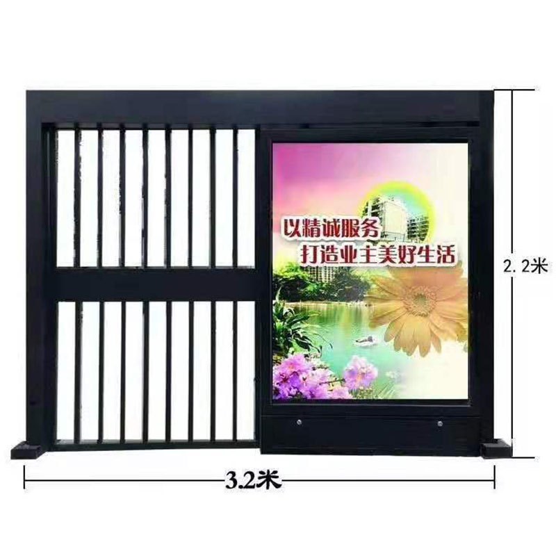 景源社区人行通道广告门灯箱平移门刷卡广告门厂家直销小区广告门