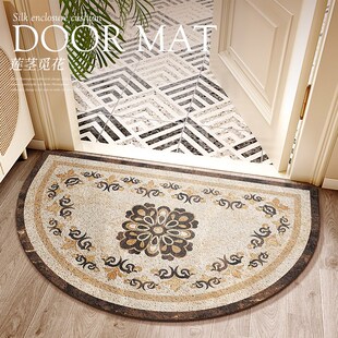 美式进门门口地垫丝圈可自由裁剪欧式入户门垫脚垫半圆形外面地毯