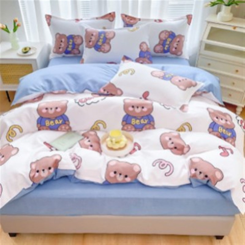 田园风单件加厚磨毛四件套亲肤单双人床单被套宿舍三件套礼品