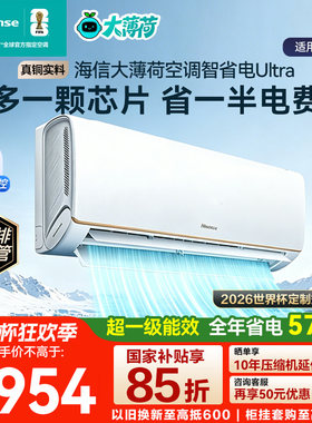 海信大薄荷空调智省电Ultra大1.5匹家用挂机一级能效世界杯定制