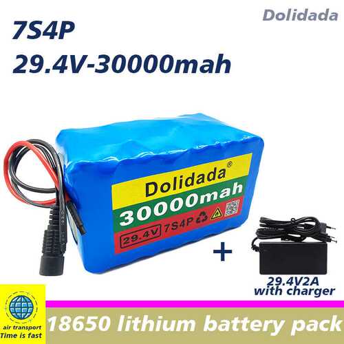24V 30000mAh锂离子电池组 7S4P 用于电动自行车助力车平衡车
