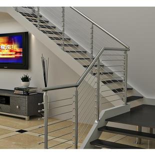 家用不锈钢扶梯 304砂光组装式楼梯栏杆 圆管不锈钢拉丝护栏