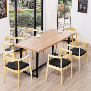 定制咖啡厅书吧实木西餐厅奶茶甜品店餐饮桌椅快餐小吃店桌椅组合