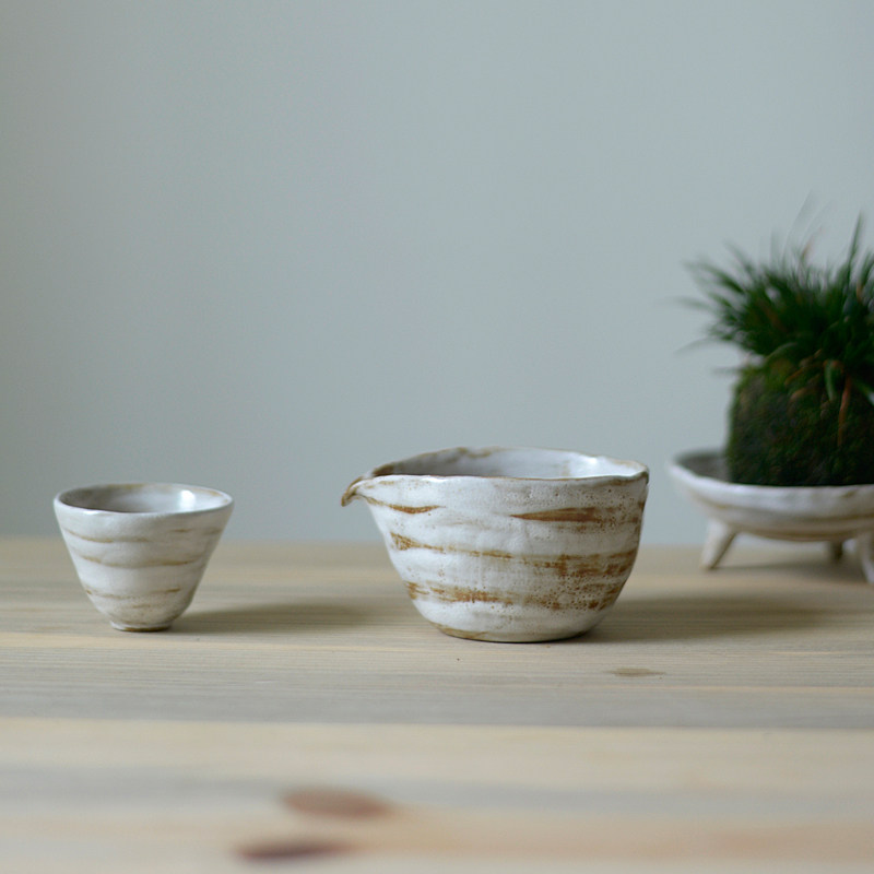 向美粗陶公道杯陶瓷分茶器家用茶道手工复古匀杯陶瓷小号功夫茶具