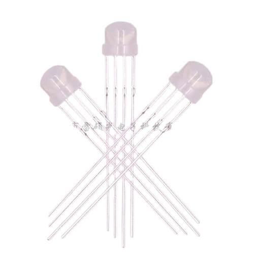 5mm草帽全彩共阴rgb直插led灯珠雾状四脚变色f5七彩红绿蓝三色