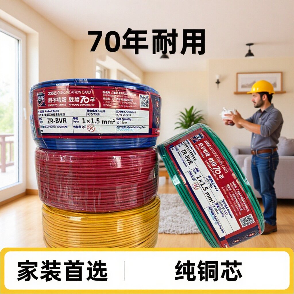 广东胜宇电线电缆BVR2.5/4平方纯铜芯多股BV单芯电线家装现货批发