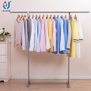 不锈钢伸缩单杆晾衣架落地铝合金晒被架高品质衣架可伸缩