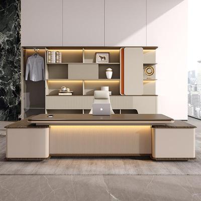 老板办公桌现代简约办公室烤漆总裁桌轻奢高级感董事长经理大班台