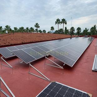 平屋顶三角式光伏电池板折叠支架工程设计架构太阳能板安装三脚