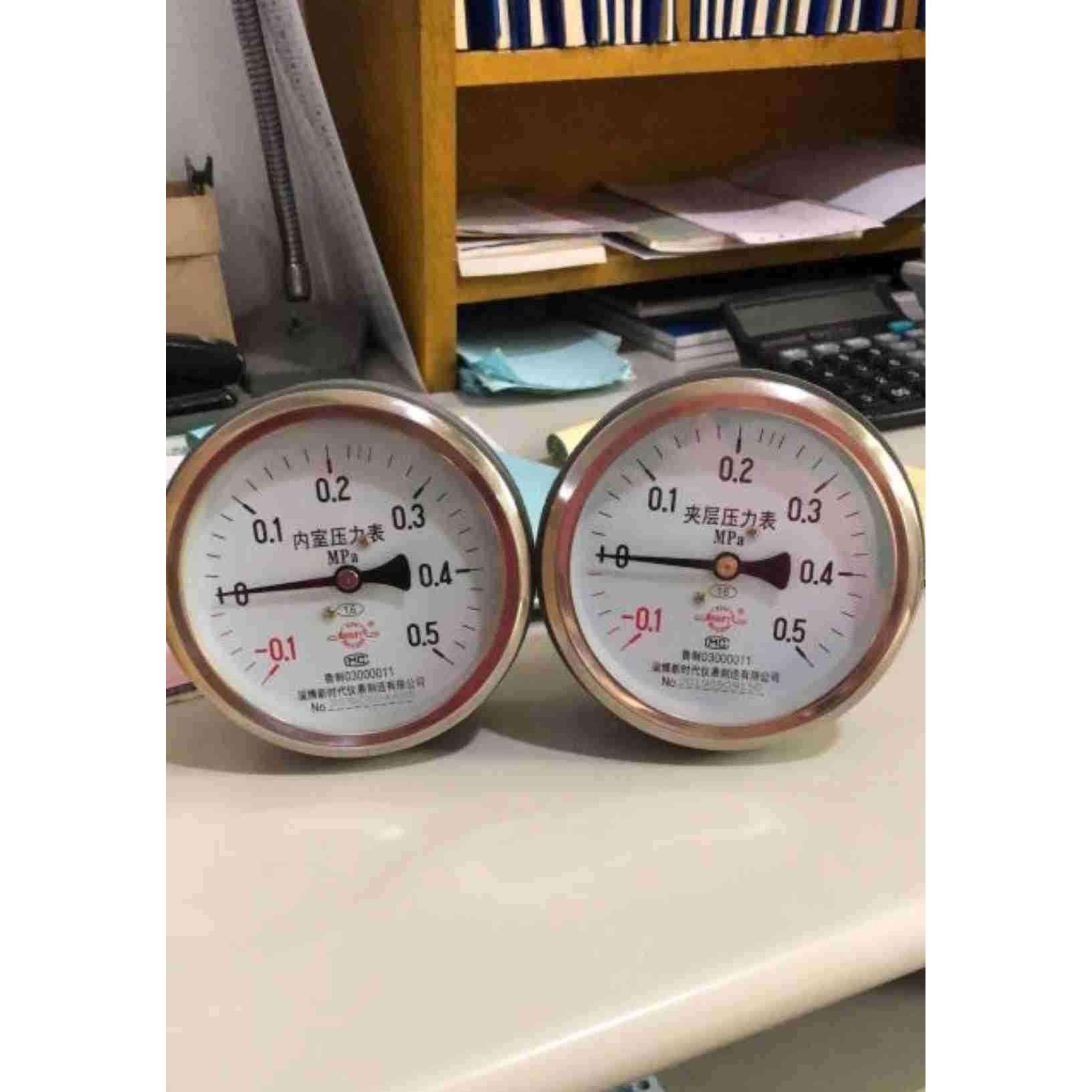 淄博新时代压力表 全304不锈钢压力表 灭菌锅 夹套压力内室压力表