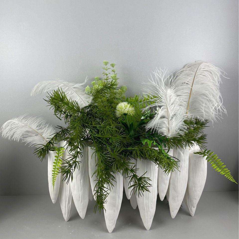 现代简约异形白色花瓶摆件家居客厅插花干花器酒店餐桌电视柜装饰