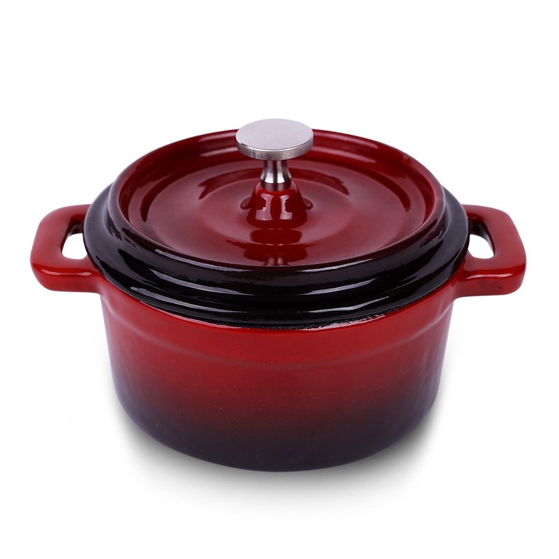 敬辉铸铁迷你小奶锅珐琅锅搪瓷锅具辅食锅铁锅14cm彩色锅