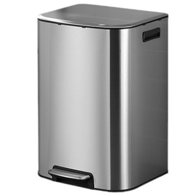 不锈钢垃圾桶大号大容量商用家用厨房脚踏式带盖酒店办公室超60L
