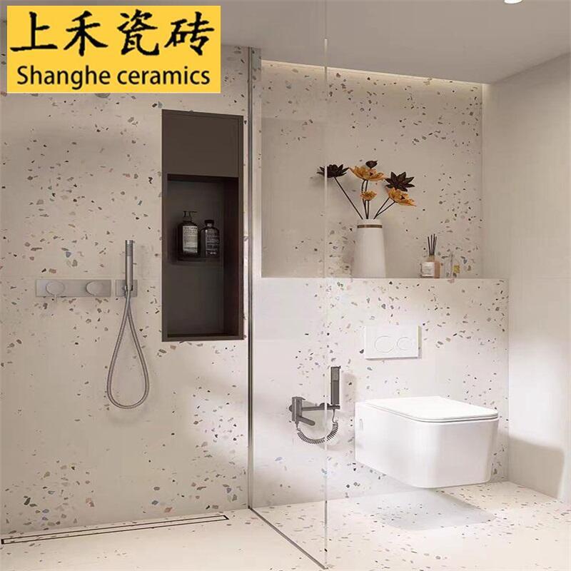 米色水星空水磨石地砖60X1200餐厅防滑地磨砖连锁门店光仿古水磨