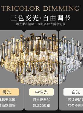 202年新款客厅灯K约9水晶简现代大灯气63806圆形卧室餐厅灯轻奢5