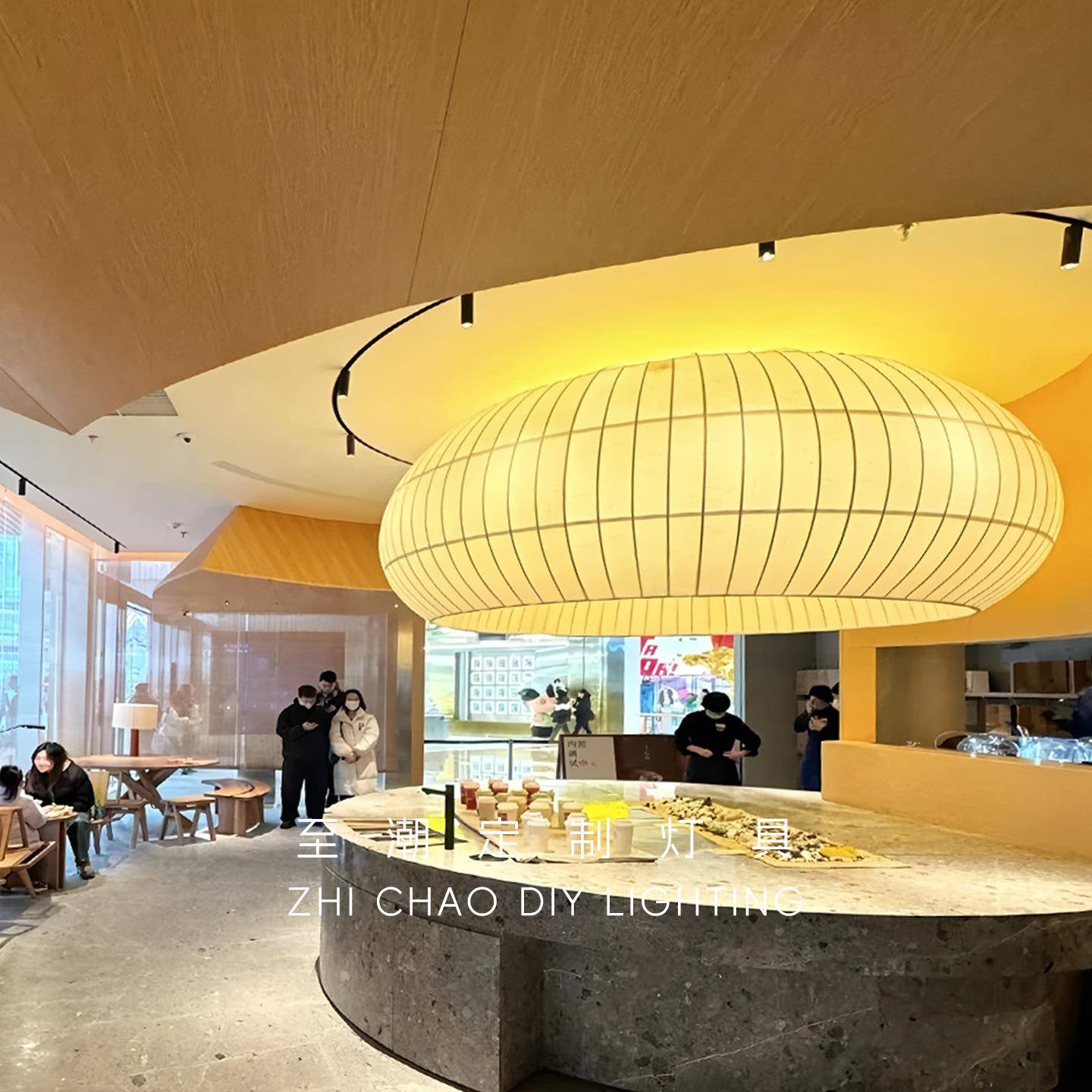 新中式吊灯非标餐厅包饭店民宿客餐饮994店桌铺圆工厢程吸顶厅灯