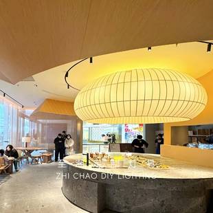 新中式吊灯非标餐厅包饭店民宿客餐饮994店桌铺圆工厢程吸顶厅灯