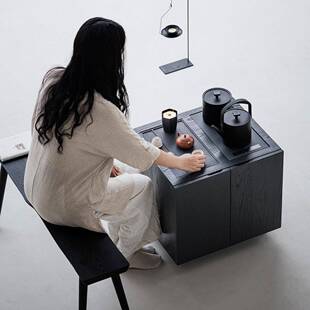 春风动茶水柜白蜡木榻榻985米茶几实木边茶几阳台茶车可移小台