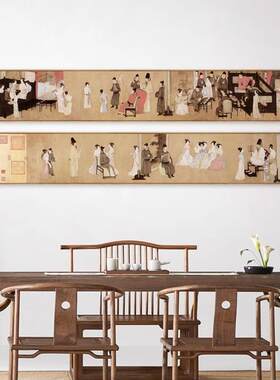 熙载画夜宴图复古风中式笔国韩画古风装饰韩熙载夜新中式酒店工茶