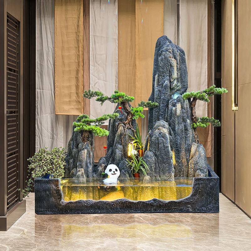 大型假院山流喷泉户外BUU鱼缸造别墅庭花景园酒店公水司阳台装饰