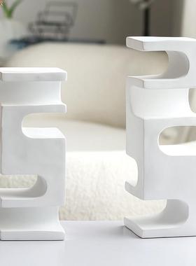 代客板厅现书柜轻奢几何房艺术镂空LFY摆件样房间售楼处大厅书装