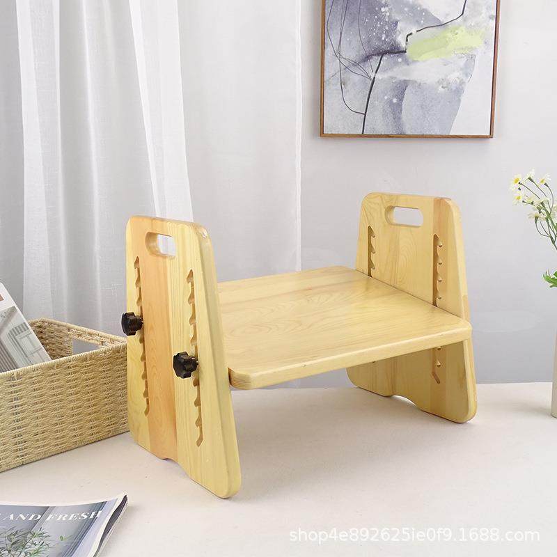 家用垫木质可调节高度脚踏板小可调节脚凳办公书桌脚凳儿子童脚踏