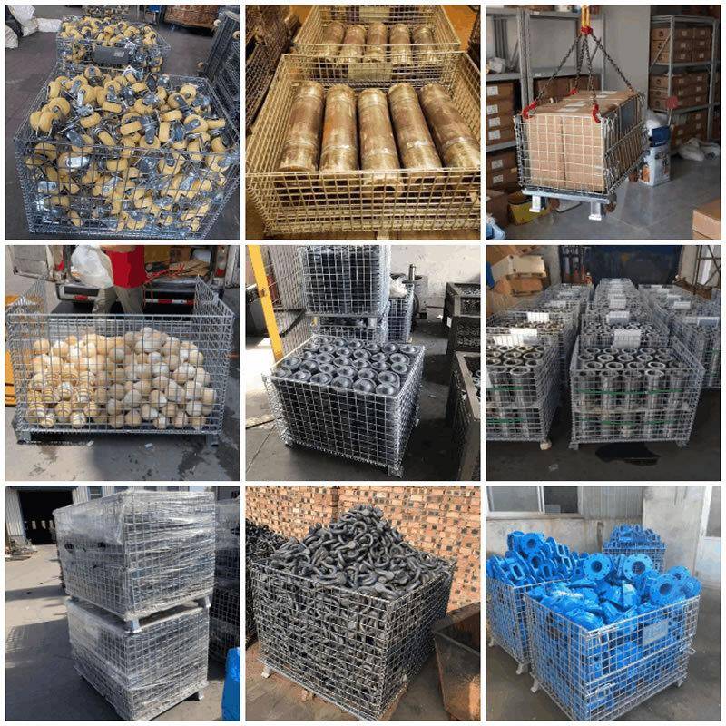 仓储笼铁框笼折框叠式仓储笼金无品牌/属铁筐铁车牌工厂铁周转箱