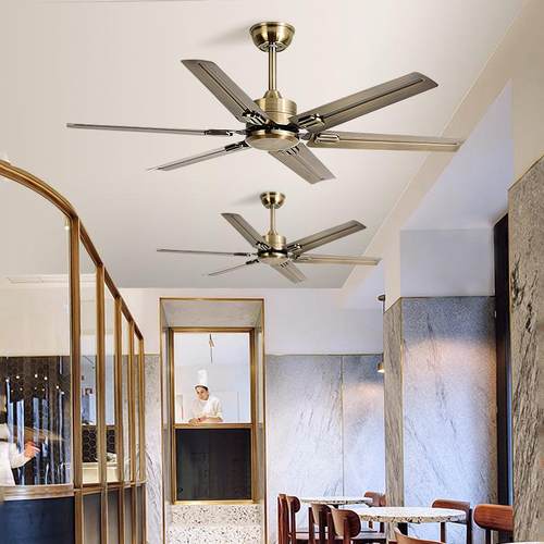 六叶风用力工业吊扇餐厅饭馆简大约家用古风扇商黑色复无767灯电