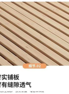 实木日式排榻米床落地式出2za6258租房折叠架床榻现代双人骨架卧