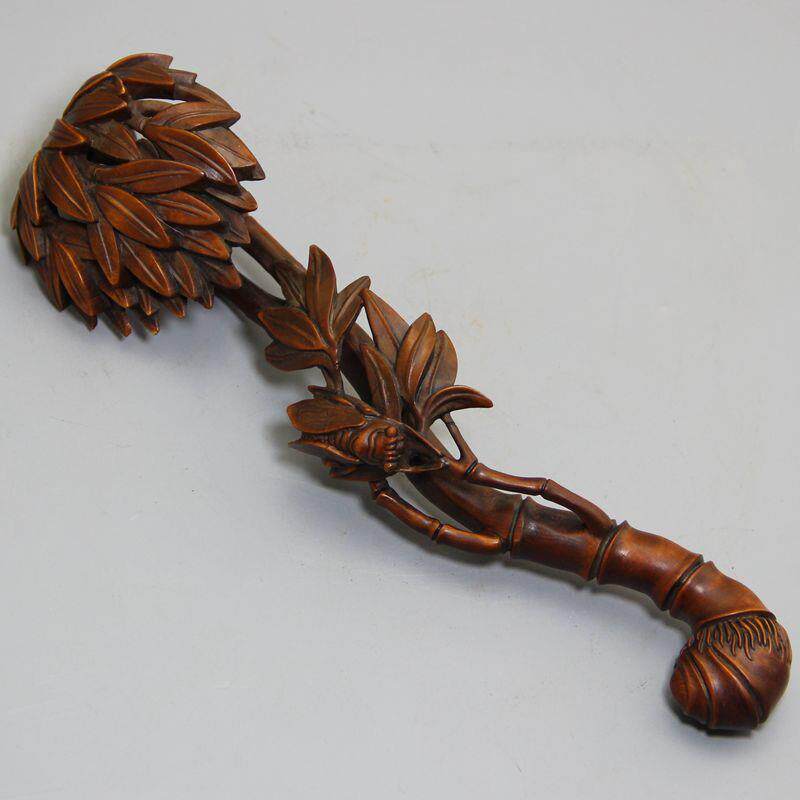 玩杂YX-9-19-项古收藏木质工艺品黄杨木课知了调旧杂件做家居摆件