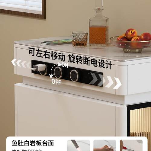 现代简约可移动单独岛可台小户型新款极窄台板迷你储导物F99679T9