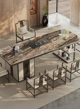 格雅大新款岩板茶桌椅组合新QAW中烧壶水式一体师嵌入式全自动茶