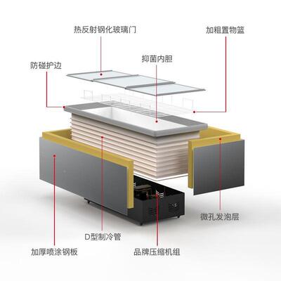 冰柜商大容量冷柜冰箱冷藏示柜保鲜岛冷157冻两用透明用玻璃卧式