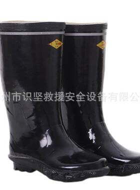 识坚6KV抗高压高筒水靴带电作业黑色橡胶绝缘靴电工作业防电雨靴