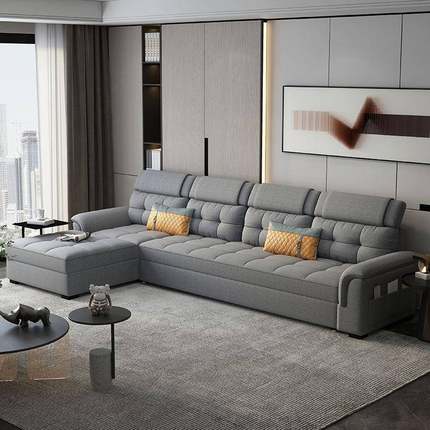 沙发床转客户厅小型小户户型科布贵518妃卧多功能技角伸缩两用功