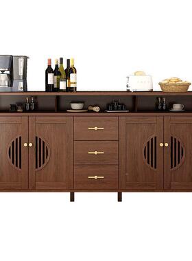 ir新中式餐边柜实多边木框餐厅厅靠墙柜子储物柜78049功能客茶水