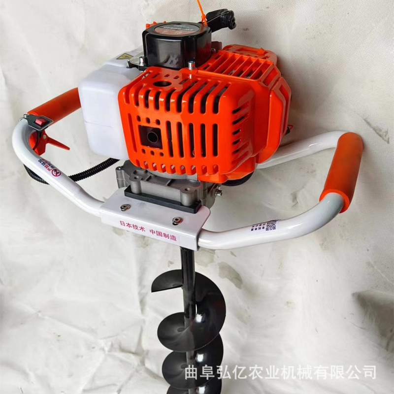 单人手提汽油挖坑机光伏打眼