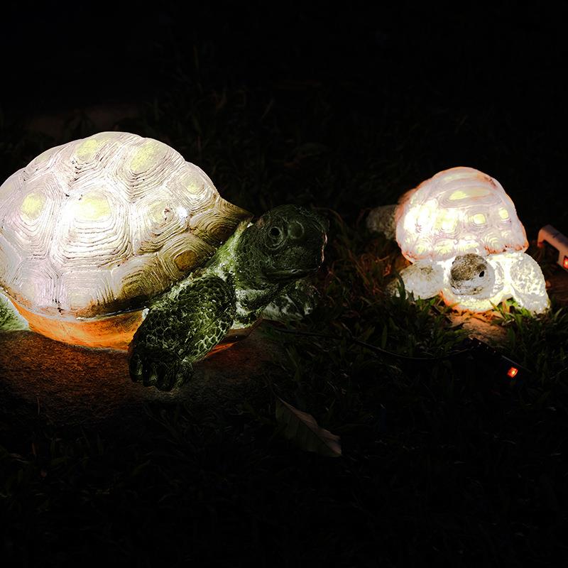 饰仿真动发光物乌龟灯户外花园装脂乌龟灯饰树装品摆件造景蘑菇