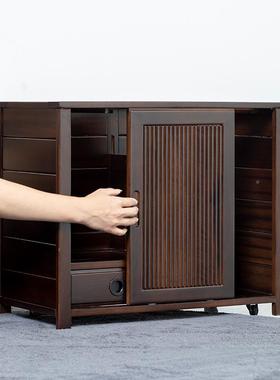 实木边33663柜檀全原木移动茶车边几水家小用茶几飘窗烧壶一体木