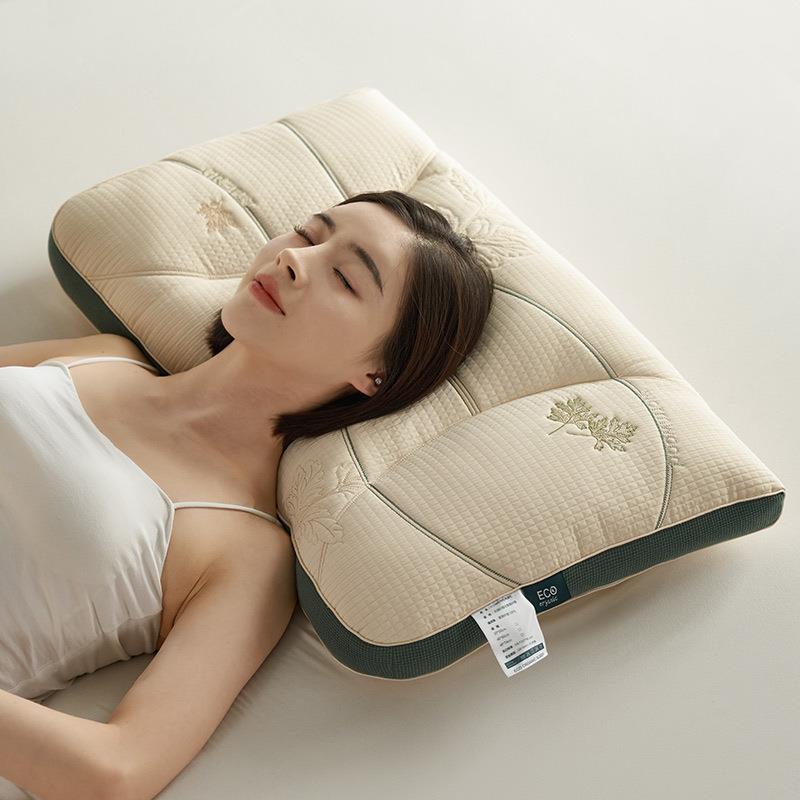 新款双成层纱提花中89枕家用软亲肤枕芯宿舍人柔护颈枕直播头纤维