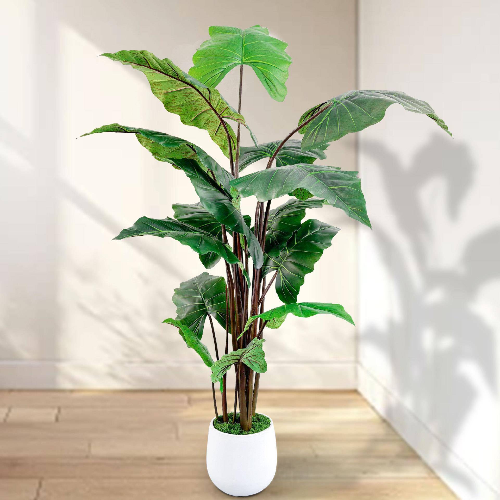 艺景天懒人逼真工塑艺胶家居大型盆绿植0001仿真植物彩芋绿虹植装