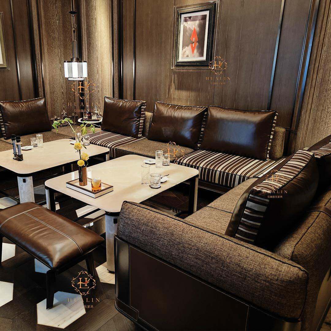 ktv沙发私人影院酒吧夜总会包厢港式轻奢清吧歌舞厅茶几沙发组合