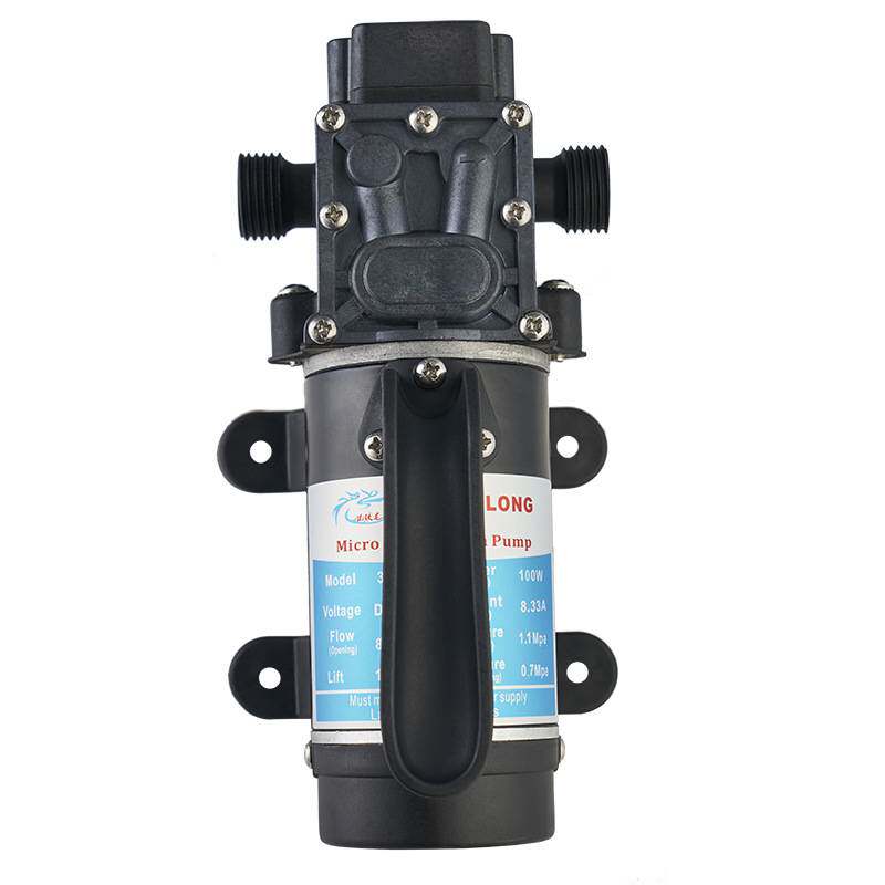 铣铁龙电动高压洗车水泵 12V/24V100W直流自吸智能微型隔膜泵