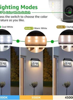 外太阳能门牌灯数字门牌号码牌插49204灯壁挂三色能/RG户B多功场