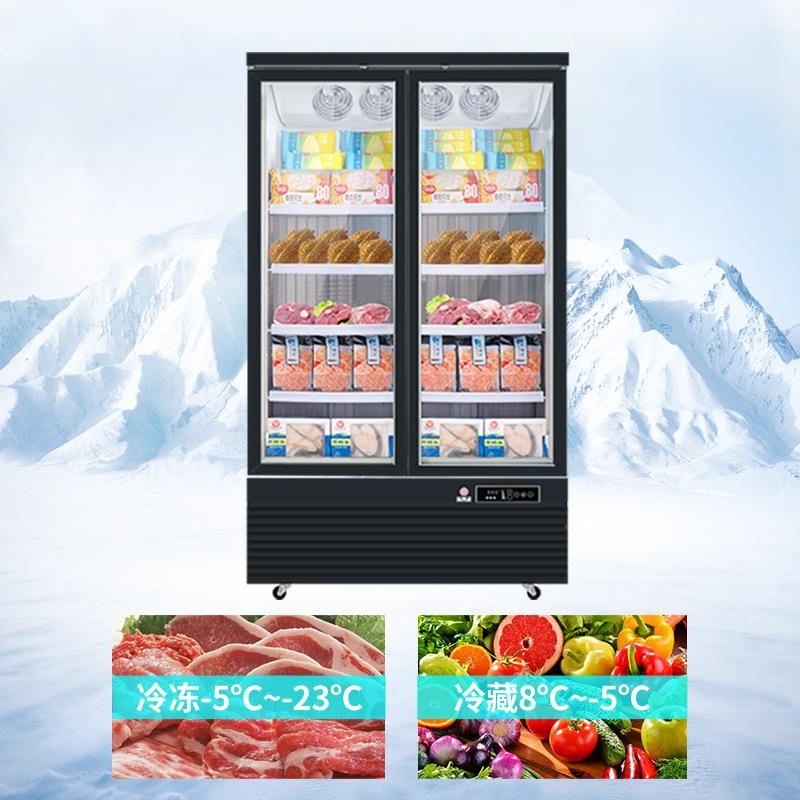 立式冷冻无霜低温展示柜双门榴莲仟柜速冻冰无品牌/箱超市冰柜商