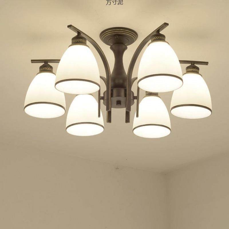 美式约247简l客厅吊灯家用主卧室吸顶间房水晶灯具餐厅ed灯套餐厂,家装灯饰光源,智能吊灯,淘宝优惠券,粉丝福利购,淘宝优惠卷