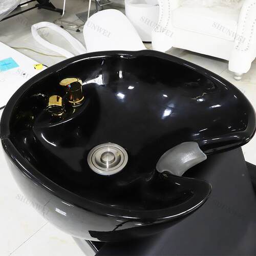 厂洗家直销轻奢床理发店用一体式H020发廊美发冲头床陶头瓷专冲水