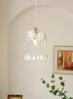 2小I法式复579古轻奢长线床吊灯卧室柜灯廊过头走道入户玄关单个